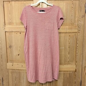 Prana Cozy Up Tshirt Dress Small Red Heather White